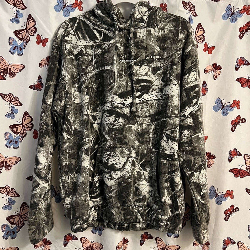 Prettylittlething Monochrome Camouflage Oversized Hoodie